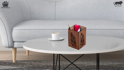 WoodHeart FeatherCut Wooden Pen Stand