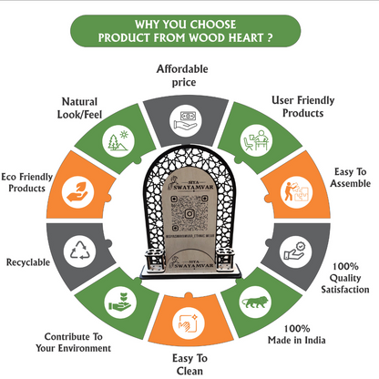 Wooden Custom QR Code Stand with Pen Holders