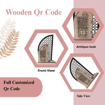 Wooden NFC & QR Code Stand for Business Branding