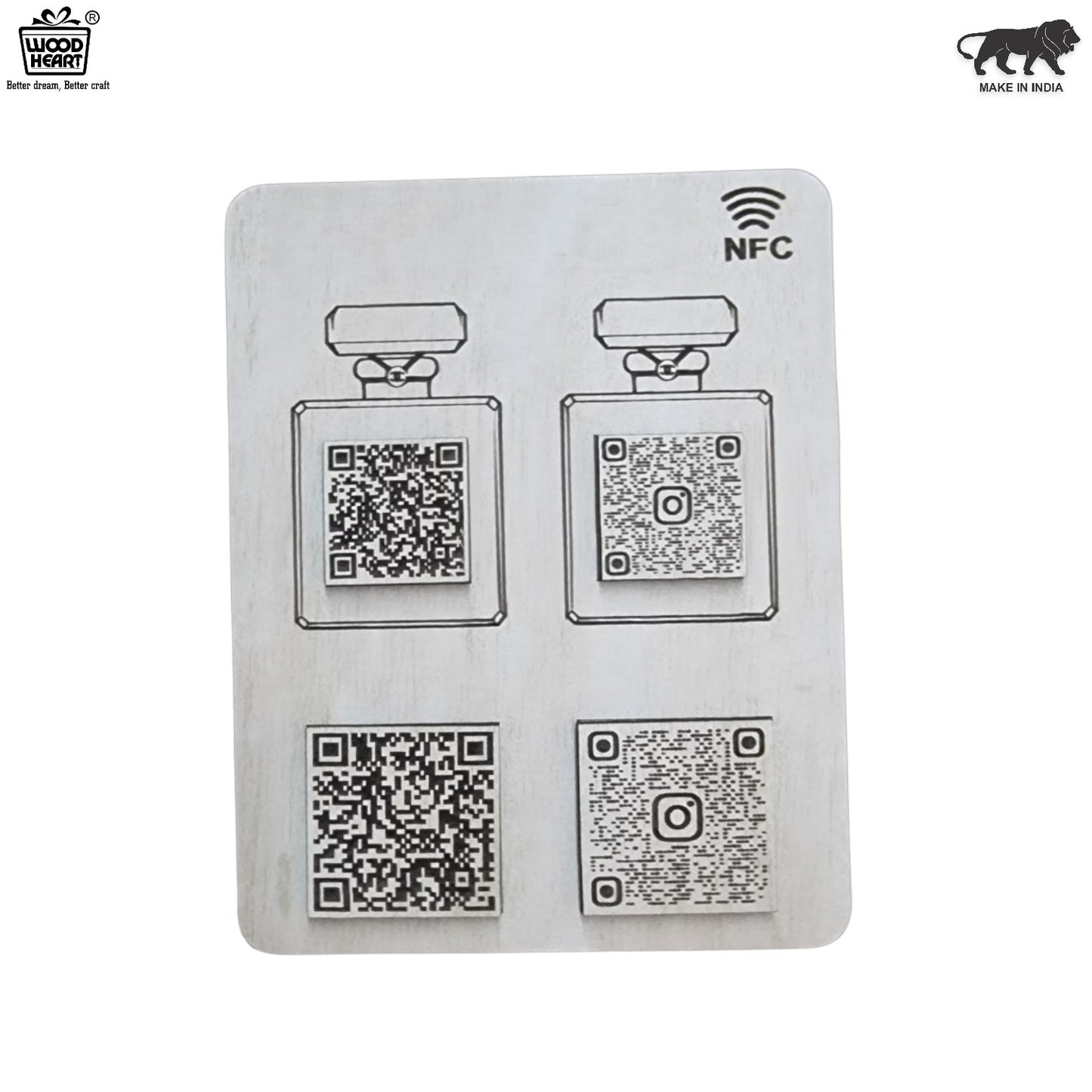 Metal NFC & QR Code Social Media Plate – Dual Scan Design