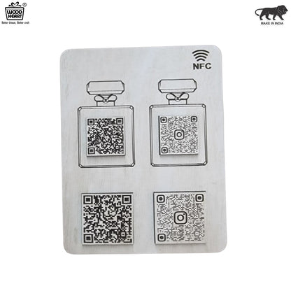 Metal NFC & QR Code Social Media Plate – Dual Scan Design