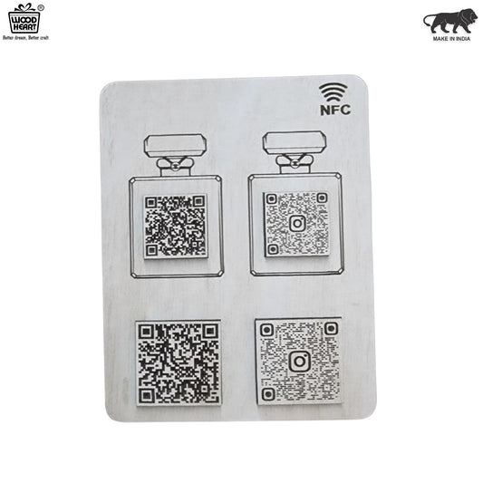 Metal NFC & QR Code Social Media Plate – Dual Scan Design