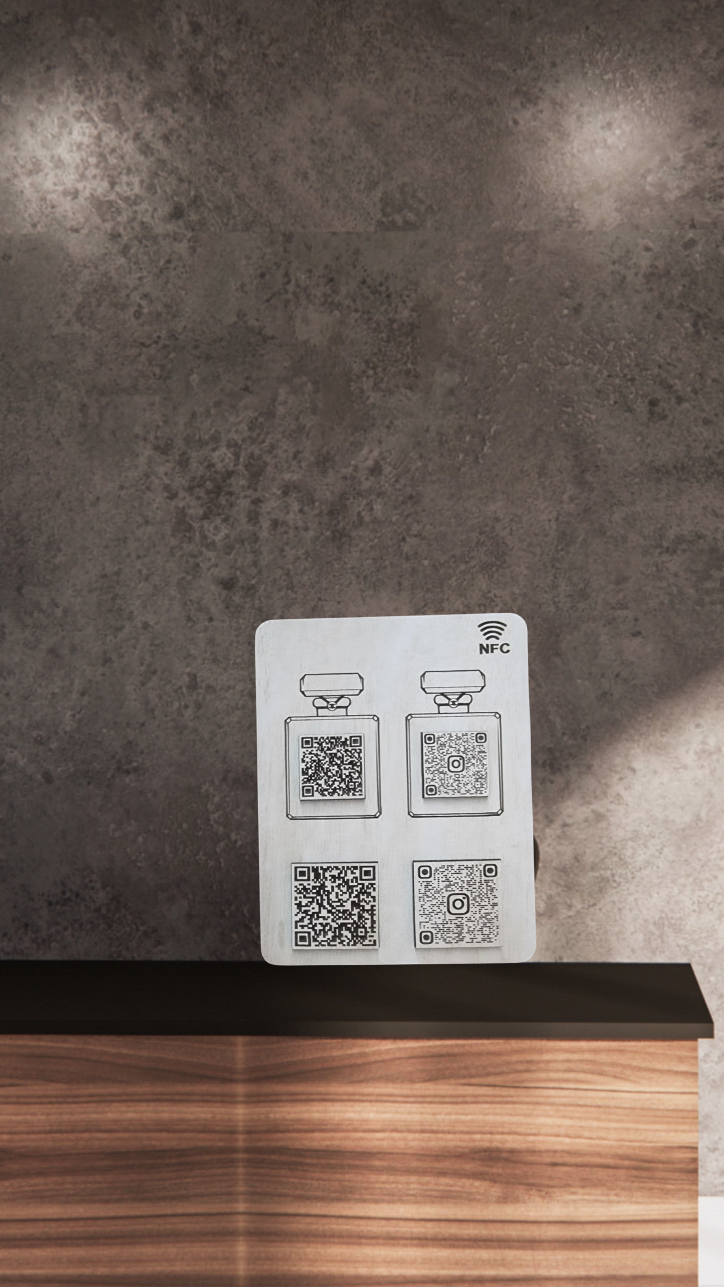 Metal NFC & QR Code Social Media Plate – Dual Scan Design