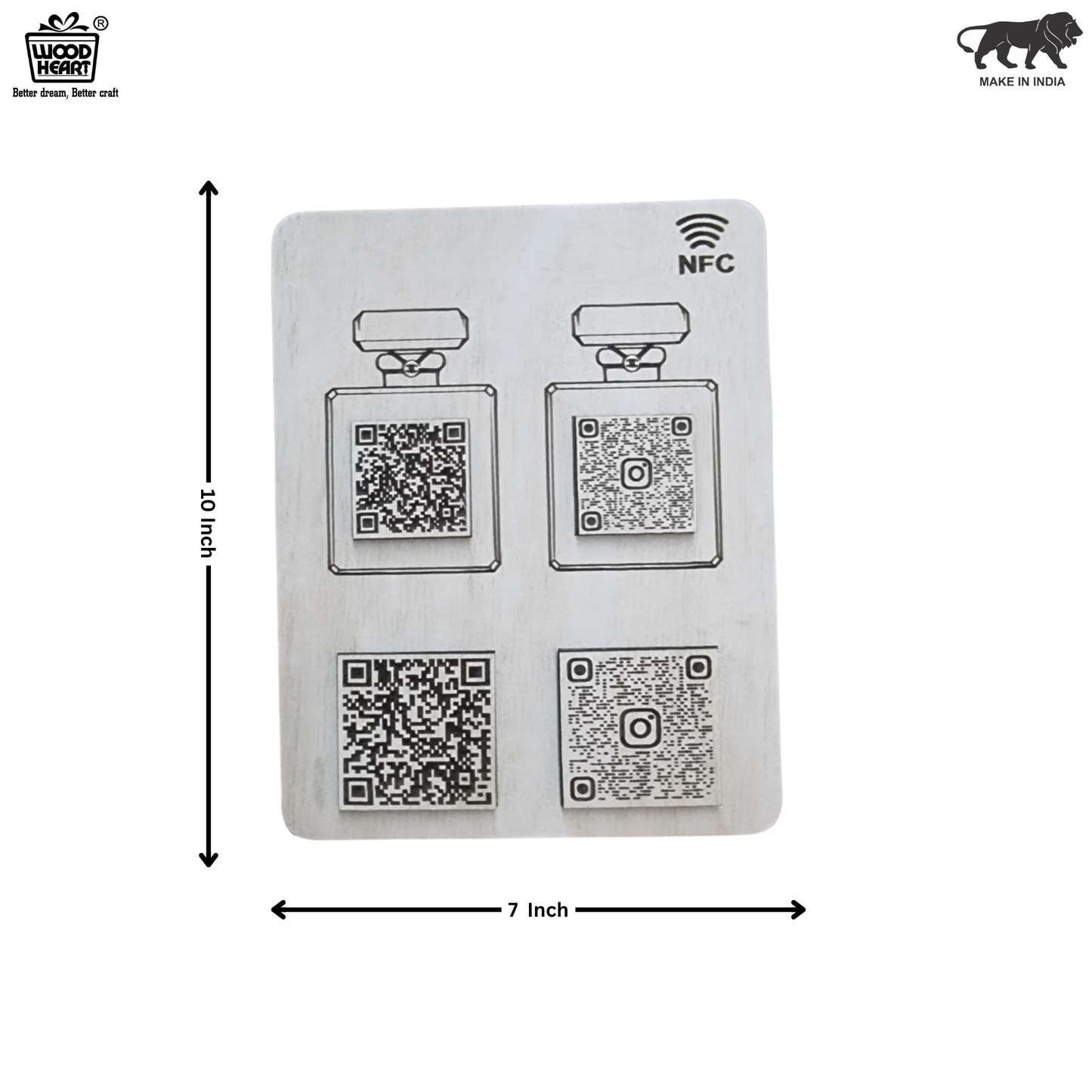 Metal NFC & QR Code Social Media Plate – Dual Scan Design