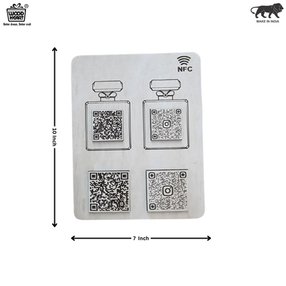 Metal NFC & QR Code Social Media Plate – Dual Scan Design