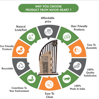 Wooden NFC & Multi-Platform QR Code Stand – MK Edition