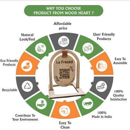 Wooden QR Code Table Stand – La Freskó Menu Display