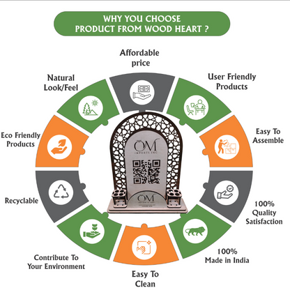 Wooden Laser-Cut Mobile Stand with Pen Holder & QR Display – OM Imports INC