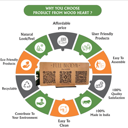 Wooden Triple QR Code Display Stand – Full Bloom by Lauren