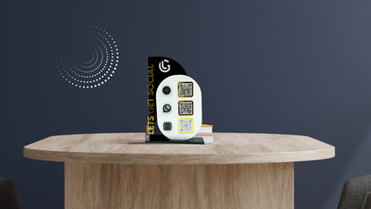 Modern Acrylic QR Code Display Stand – “Let’s Get Social” Vertical Edition