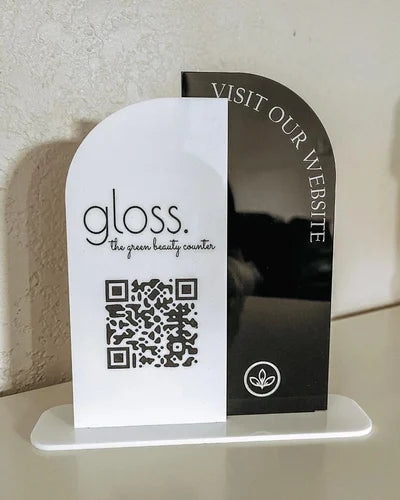 Minimalist Acrylic QR Code Display Stand – “Gloss” Website Access