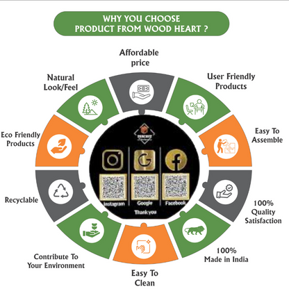 Round Black Acrylic Social Media QR Code Display – Instagram, Google & Facebook