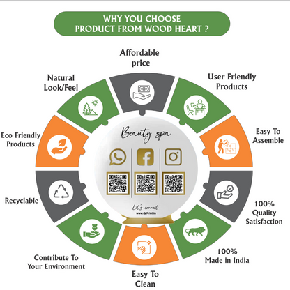 Round White & Gold Acrylic Social Media QR Code Stand – Beauty Spa Contact Display