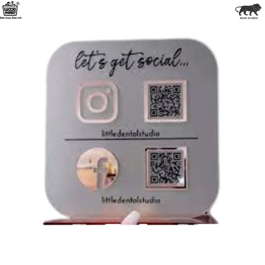 Square Acrylic Social Media QR Stand