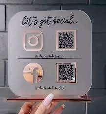 Square Acrylic Social Media QR Stand