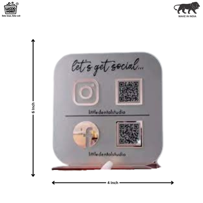 Square Acrylic Social Media QR Stand