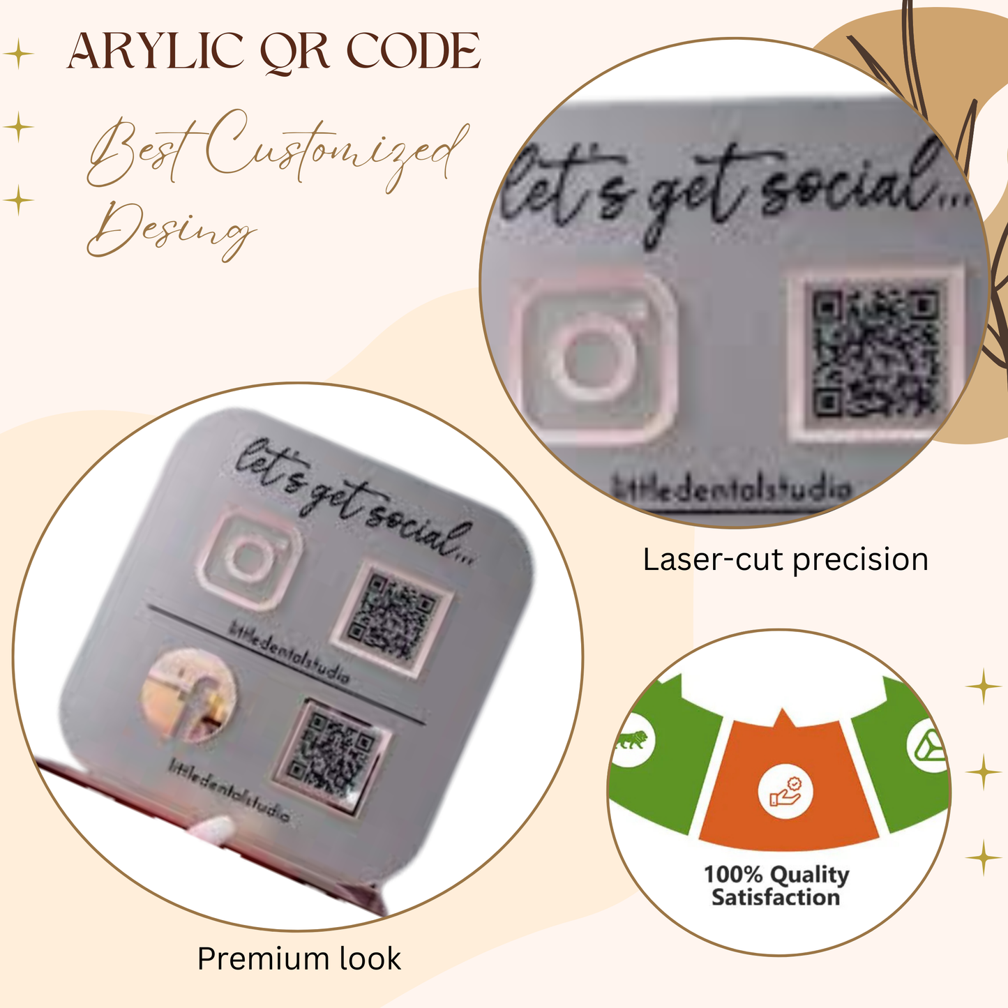 Square Acrylic Social Media QR Stand