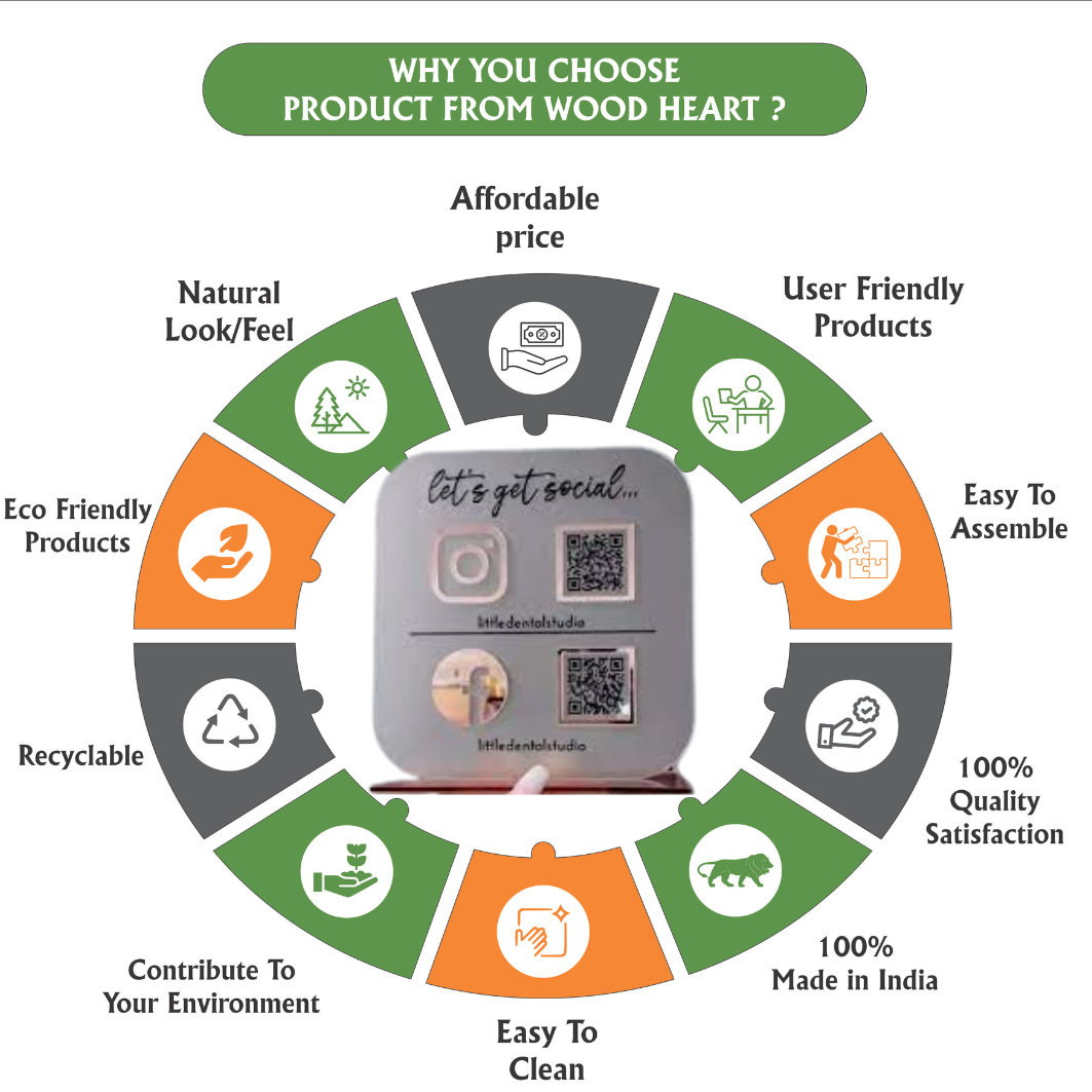 Square Acrylic Social Media QR Stand
