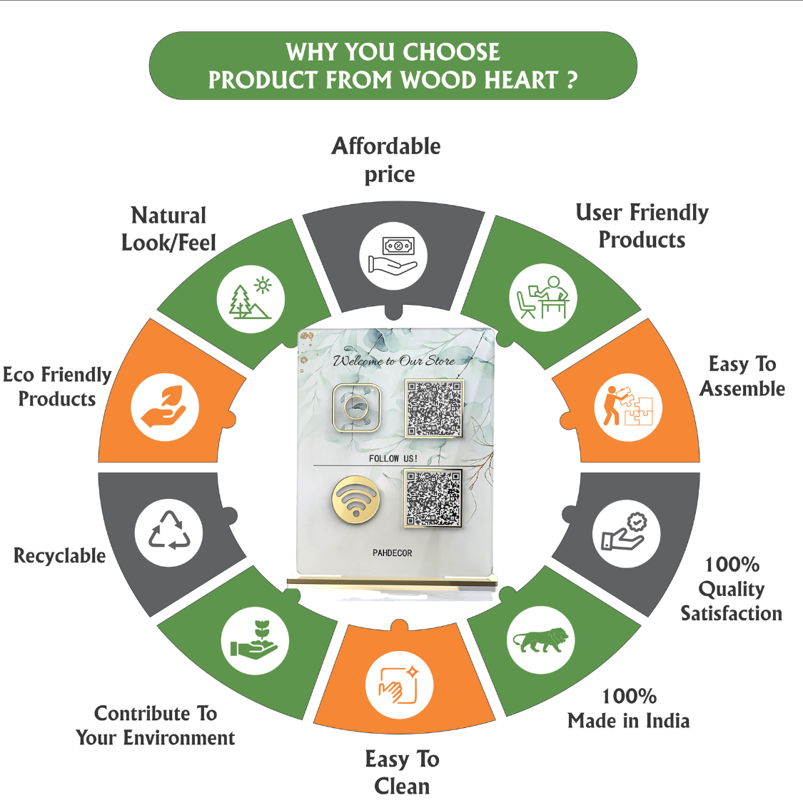 Elegant Acrylic QR Code Display Stand – “Welcome to Our Store” Design