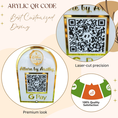 Custom Acrylic QR Code Payment Stand – “Allure by Arathy” GPay Display