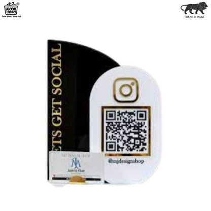Custom Acrylic Instagram QR Code Stand – “Let’s Get Social” Design