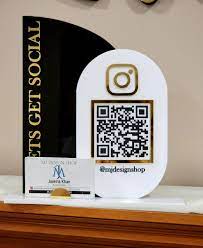 Custom Acrylic Instagram QR Code Stand – “Let’s Get Social” Design