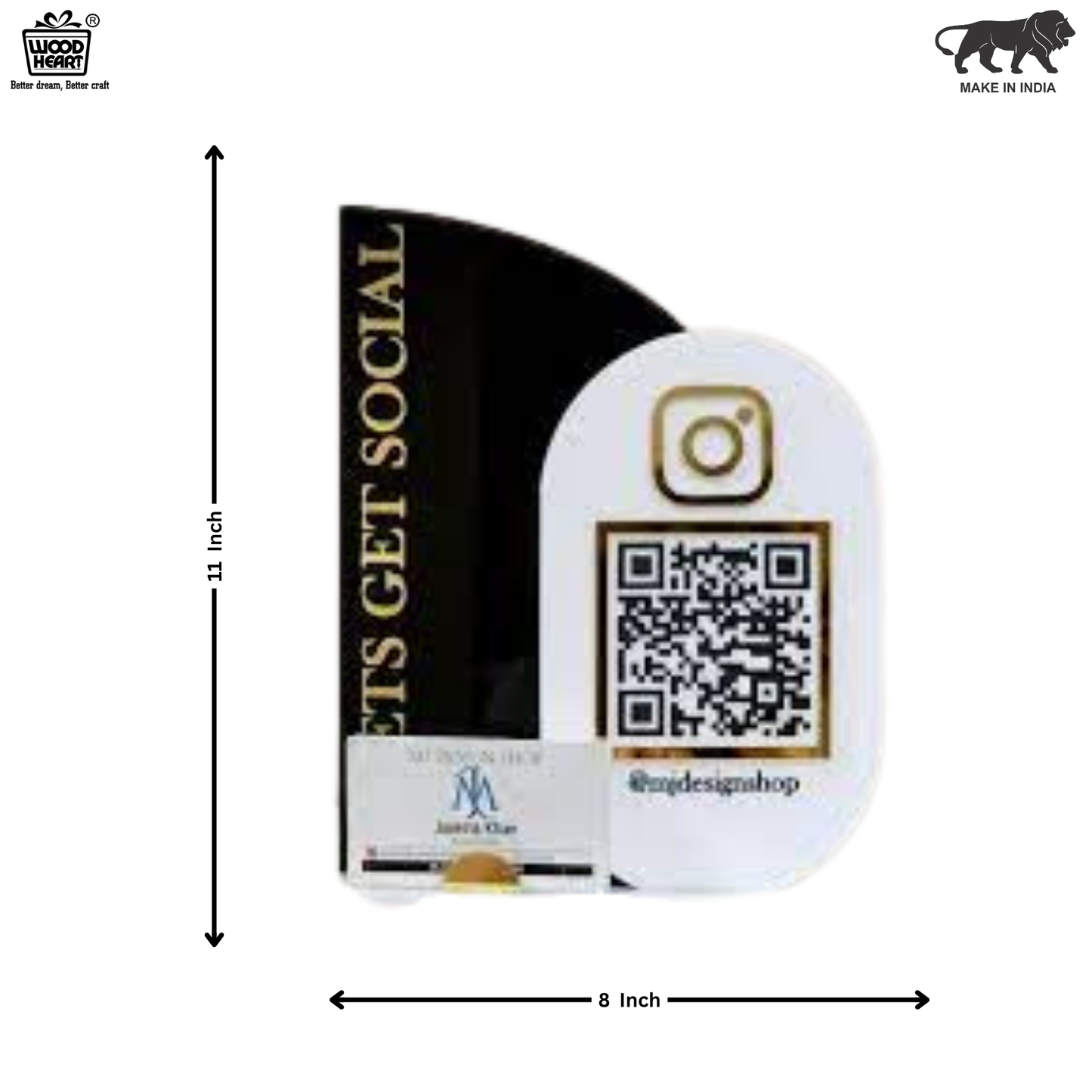 Custom Acrylic Instagram QR Code Stand – “Let’s Get Social” Design