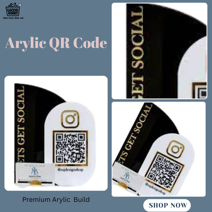 Custom Acrylic Instagram QR Code Stand – “Let’s Get Social” Design