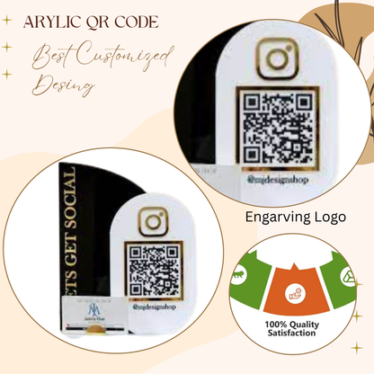Custom Acrylic Instagram QR Code Stand – “Let’s Get Social” Design