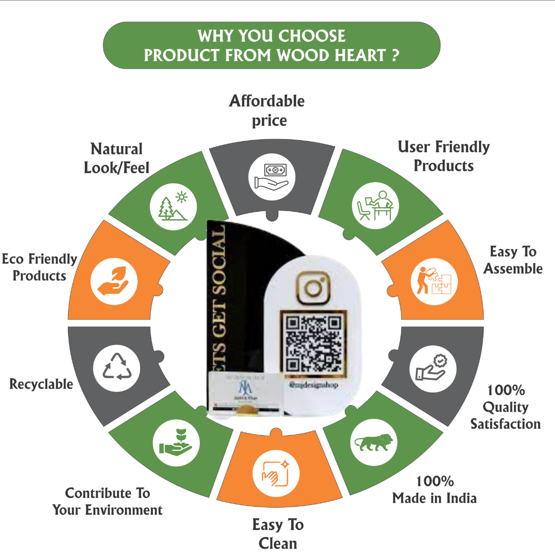 Custom Acrylic Instagram QR Code Stand – “Let’s Get Social” Design