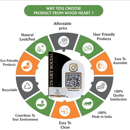 Custom Acrylic Instagram QR Code Stand – “Let’s Get Social” Design