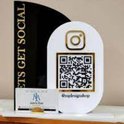 Custom Acrylic Instagram QR Code Stand – “Let’s Get Social” Design