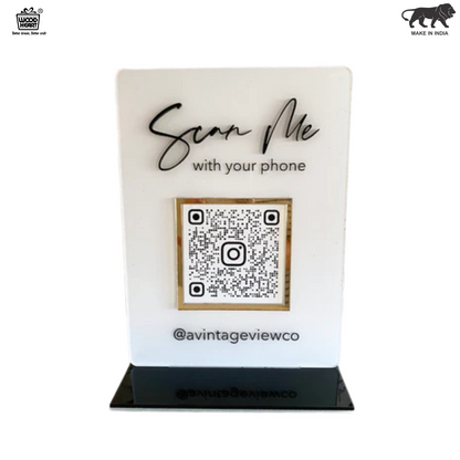 Custom Acrylic QR Code Stand for Instagram (@avintageviewco)