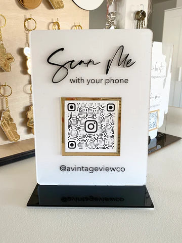Custom Acrylic QR Code Stand for Instagram (@avintageviewco)