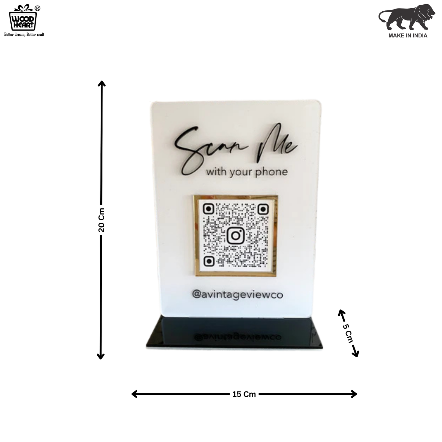 Custom Acrylic QR Code Stand for Instagram (@avintageviewco)
