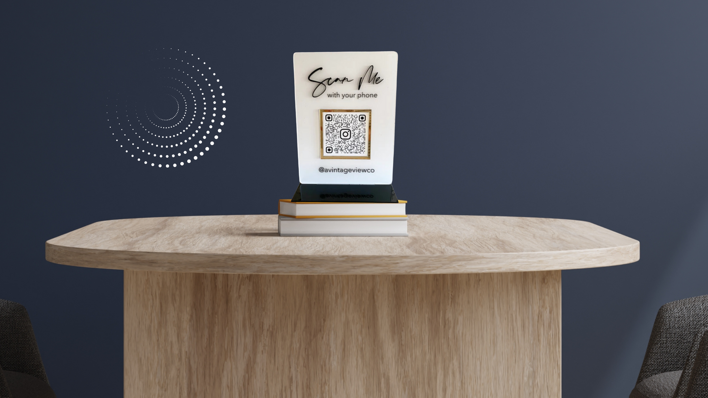 Custom Acrylic QR Code Stand for Instagram (@avintageviewco)