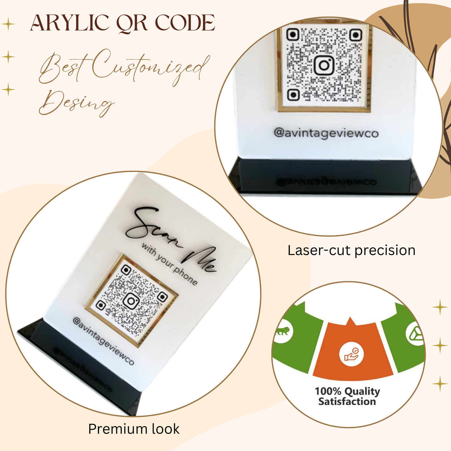 Custom Acrylic QR Code Stand for Instagram (@avintageviewco)