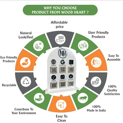 Custom Multi-Platform Acrylic QR Code Stand – 6 Link Social Media & Website Display