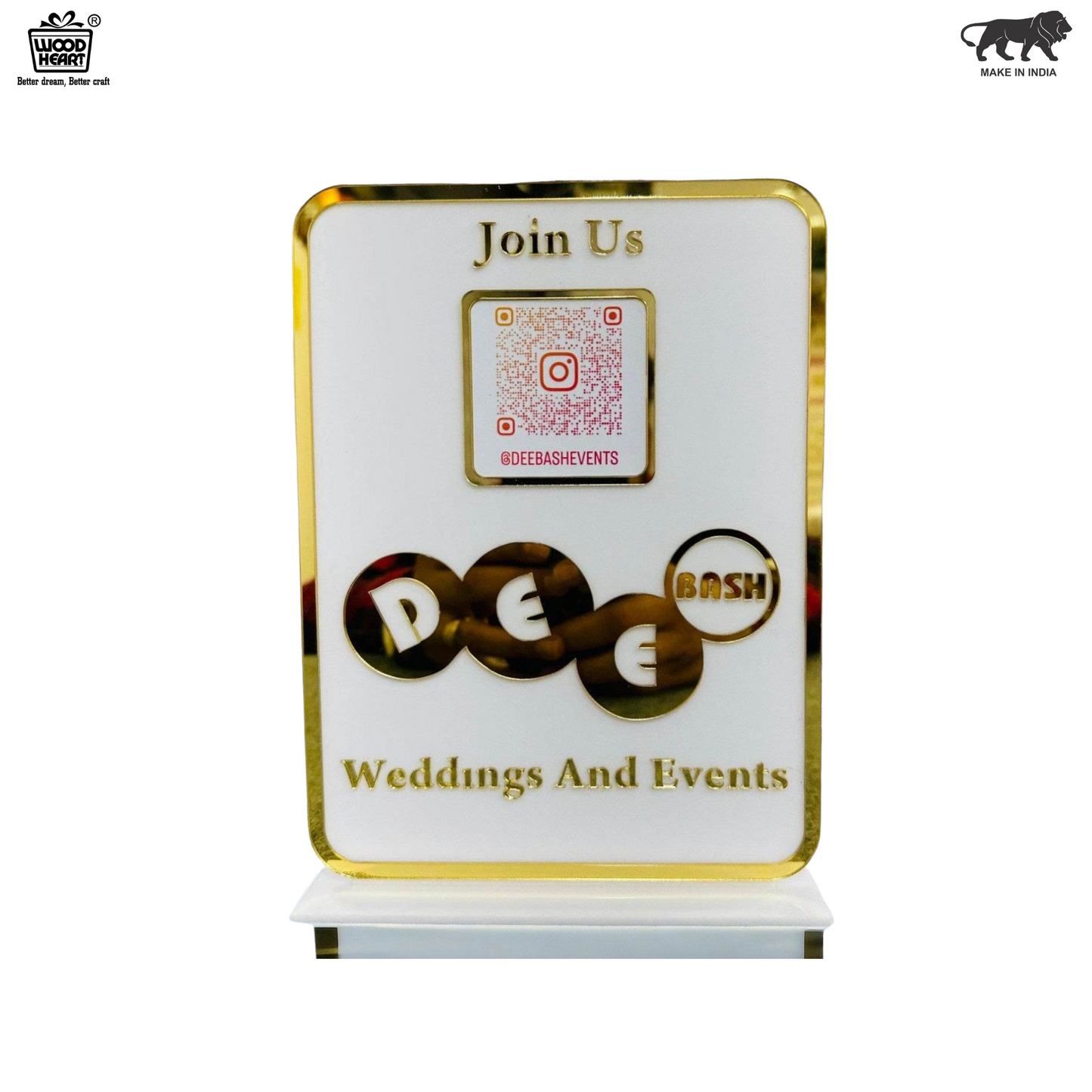 Custom Wedding & Events Acrylic QR Code Stand – Dee Bash Events