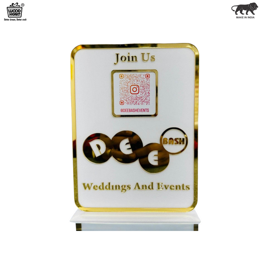 Custom Wedding & Events Acrylic QR Code Stand – Dee Bash Events