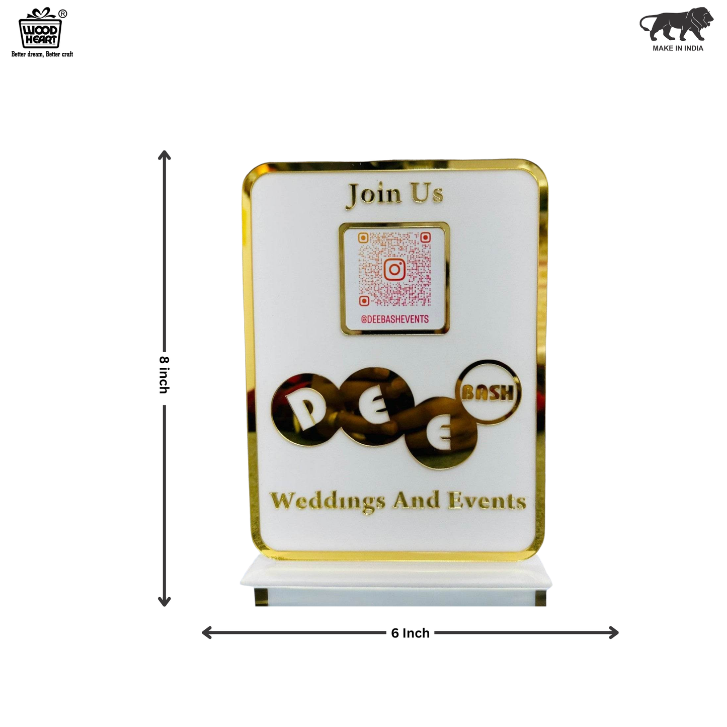 Custom Wedding & Events Acrylic QR Code Stand – Dee Bash Events