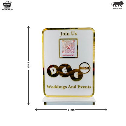 Custom Wedding & Events Acrylic QR Code Stand – Dee Bash Events