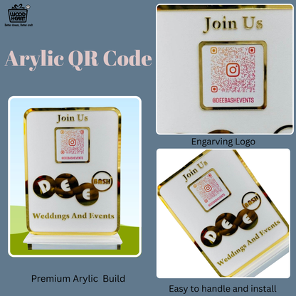 Custom Wedding & Events Acrylic QR Code Stand – Dee Bash Events