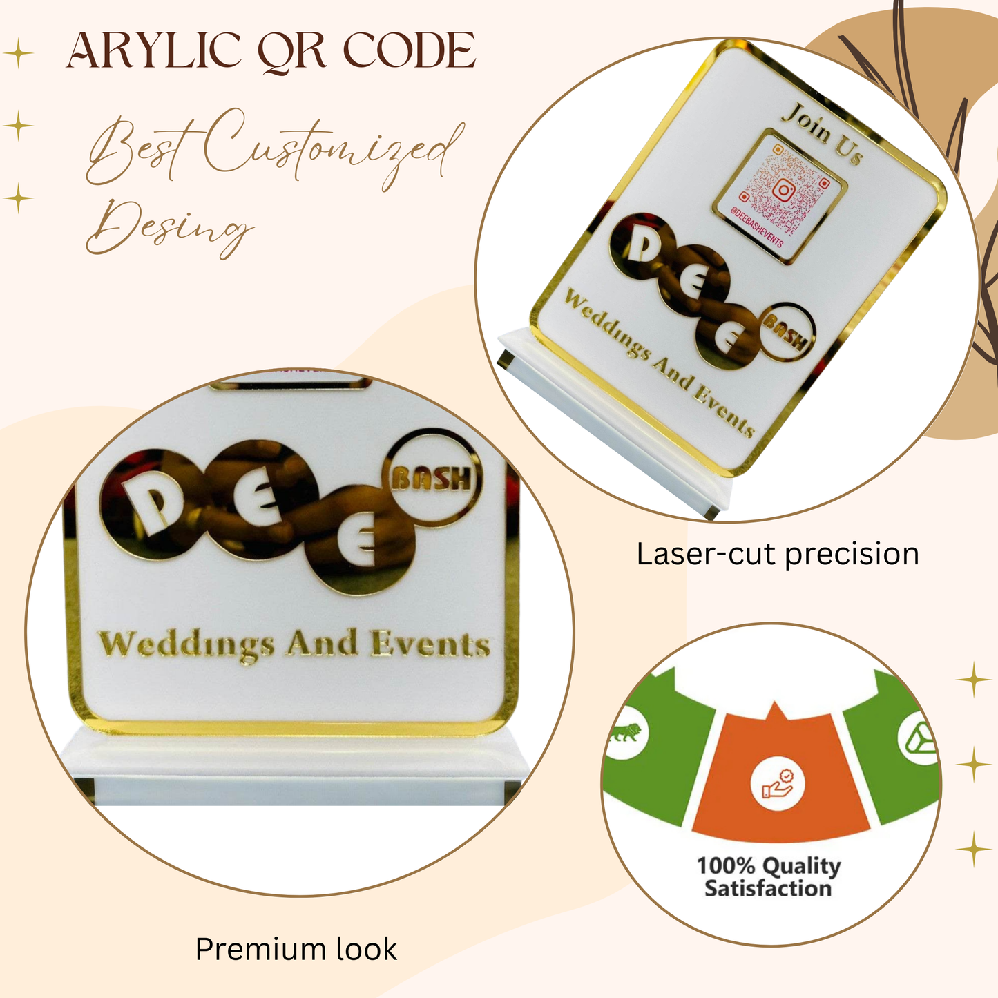 Custom Wedding & Events Acrylic QR Code Stand – Dee Bash Events