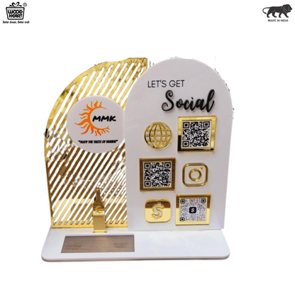 Custom Multi-QR Acrylic Social Media & Payment Stand – MMK