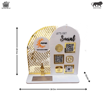Custom Multi-QR Acrylic Social Media & Payment Stand – MMK