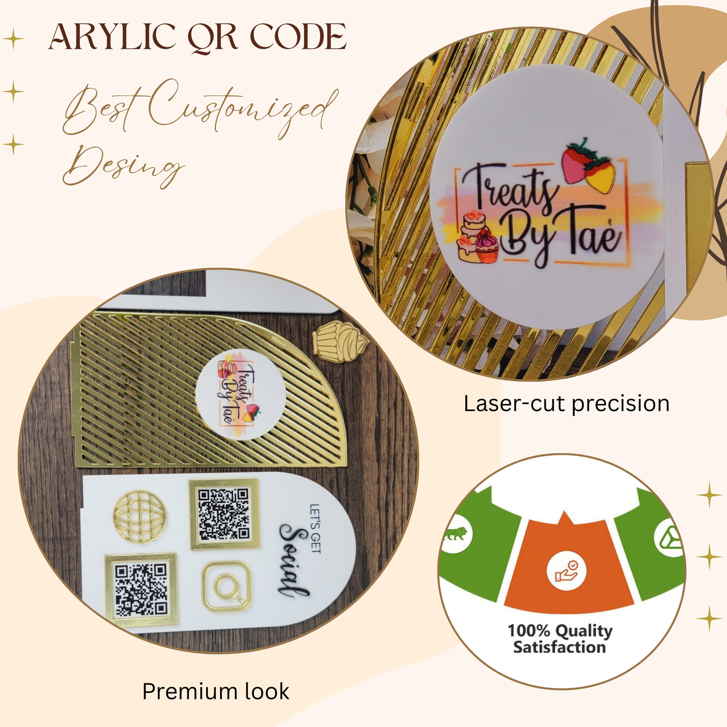 Custom Multi-QR Acrylic Social Media & Payment Stand – MMK