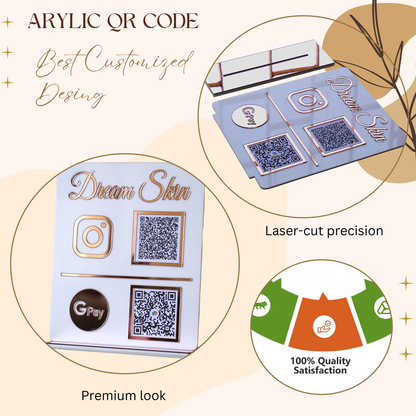 Custom Acrylic Dual QR Code Stand – Dream Skin