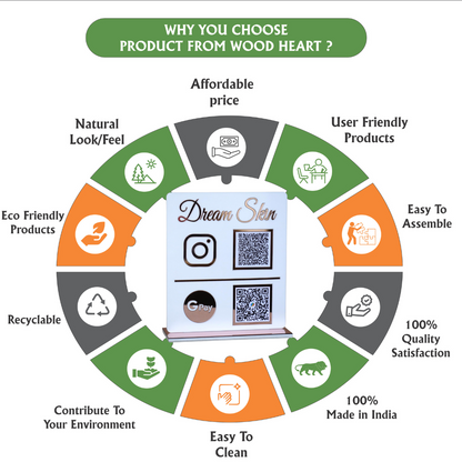 Custom Acrylic Dual QR Code Stand – Dream Skin