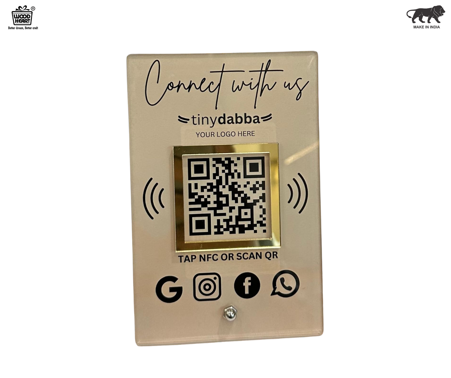 Custom NFC & QR Code Social Media Contact Stand – Tiny Dabba